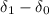 Mathematical equation: $\delta_1-\delta_0$