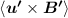 Mathematical equation: $\langle\vec{u'} \times \vec{B'} \rangle$