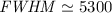 Mathematical equation: ${\it FWHM }\simeq5300$