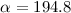 Mathematical equation: $\alpha=194.8$