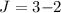 Mathematical equation: $J=3{-}2$