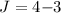 Mathematical equation: $J=4{-}3$
