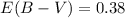 Mathematical equation: $E(B-V)=0.38$