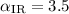 Mathematical equation: $\alpha_{\rm IR} = 3.5$