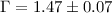 Mathematical equation: $\Gamma=1.47\pm0.07$