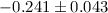 Mathematical equation: $-0.241 \pm 0.043$
