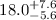 Mathematical equation: $18.0^{+7.6}_{-5.6}$