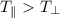 $T_{\parallel} > T_{\perp}$