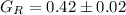 $G_R=0.42\pm0.02$