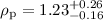 Mathematical equation: $\rho_{\rm p} = 1.23 ^{+0.26}_{-0.16}$