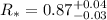 Mathematical equation: $R_\ast = 0.87^{+0.04}_{-0.03}$
