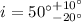 $i = {50^\circ}^{+10^\circ}_{-20^\circ}$