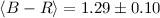$\langle B-R \rangle = 1.29\pm 0.10$