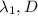 $\lambda_1, D$