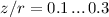 $z/r = 0.1\,...\,0.3$