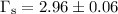 $\Gamma_{\rm s} = 2.96\pm 0.06$