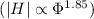 $(|H| \propto \Phi^{1.85})$