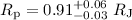 $R_{\rm p} = 0.91^{+0.06}_{-0.03}~{R_{\rm J}}$