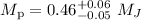 $ M_{\rm p} = 0.46 ^{+ 0.06 }_{- 0.05}~M_J$