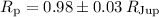 $R_{\rm p} = 0.98 \pm 0.03 \,{R}_{\rm Jup}$