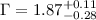 $\Gamma=1.87^{+0.11}_{-0.28}$