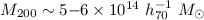 $M_{200}\sim5{-}6\times10^{14}~h_{70}^{-1}~M_\odot$
