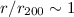 $r/r_{200} \sim 1$
