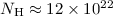$N_{\rm H}\approx 12\times10^{22}$