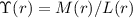 $\Upsilon(r) = M(r)/L(r)$