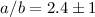 $a/b=2.4\pm1$