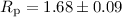 $R_{\rm p} = 1.68 \pm 0.09$