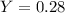 $Y=0.28$