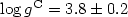 $\log g^{\rm C} = 3.8 \pm 0.2$