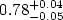 $0.78^{+0.04}_{-0.05}$