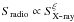 Mathematical equation: $S_{{\rm radio}}\propto S_{{\rm X\mbox{-}ray}}^{\xi}$