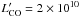 Mathematical equation: \hbox{$L'_{\rm CO} = 2\times10 ^{10}$}