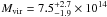 \hbox{$M_{\rm vir} = 7.5^{+2.7}_{-1.9} \times 10^{14}$}