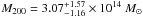 \hbox{$M_{200}=3.07 ^{+1.57} _{-1.16}\times10^{14}~M_{\odot}$}