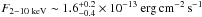 \hbox{$F_{\rm 2{-}10~keV} \sim 1.6^{+0.2}_{-0.4}\times 10^{-13}\textrm{~erg\,cm}^{-2}\textrm{\,s}^{-1}$}