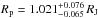Mathematical equation: \hbox{$R_{\rm p}= 1.021_{-0.065}^{+0.076}\, \Rjup$}