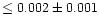 $\le 0.002\pm0.001$