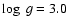 $\log~g=3.0$