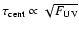 $\tau_{\rm cent}\propto\sqrt{F_{\rm UV}}$