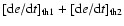 $\left[{\rm d}e/{\rm d}t\right]_{\rm th1} + \left[{\rm d}e/{\rm d}t\right]_{\rm th2}$