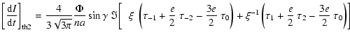 $\displaystyle \left[\frac{{\rm d}I}{{\rm d}t}\right]_{\rm th2} =
\frac{4}{3\sqr...
...t)
+ \xi^{-1}\left(\tau_1+
\frac{e}{2}~\tau_2-\frac{3e}{2}~\tau_0\right)\biggr]$
