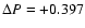 $\Delta P=+0.397$