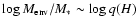 $\log M_{{\rm env}}/M_{*}\sim\log q(H)$