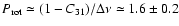 $P_{\rm rot}\simeq(1-C_{31})/\Delta\nu \simeq 1.6\pm0.2$