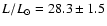 $L/L_{\odot}=28.3\pm1.5$