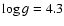 $\log g=4.3$